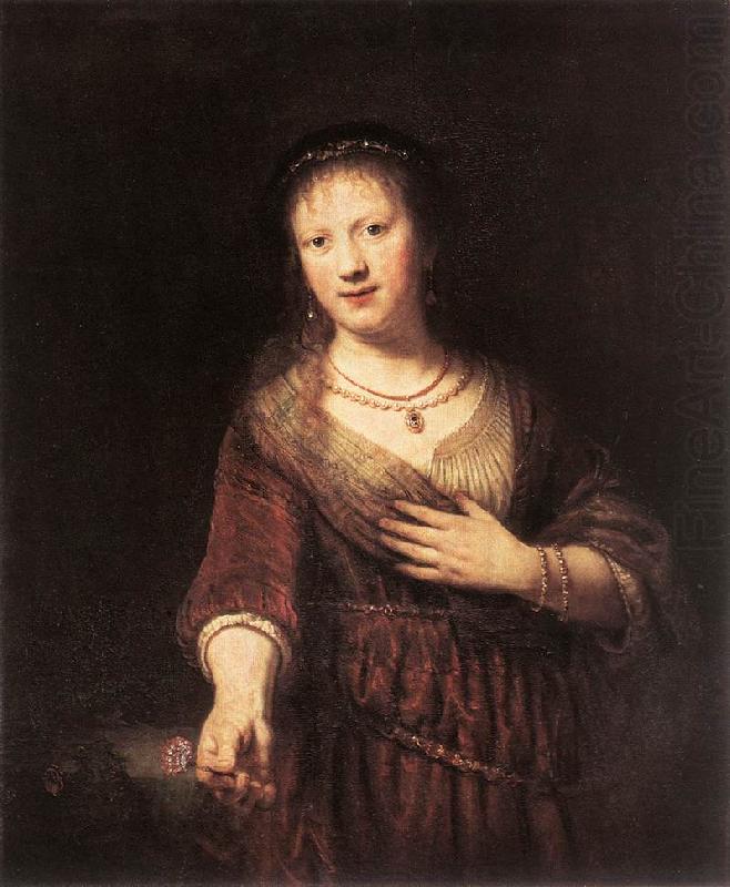 Portrait of Saskia with a Flower, REMBRANDT Harmenszoon van Rijn